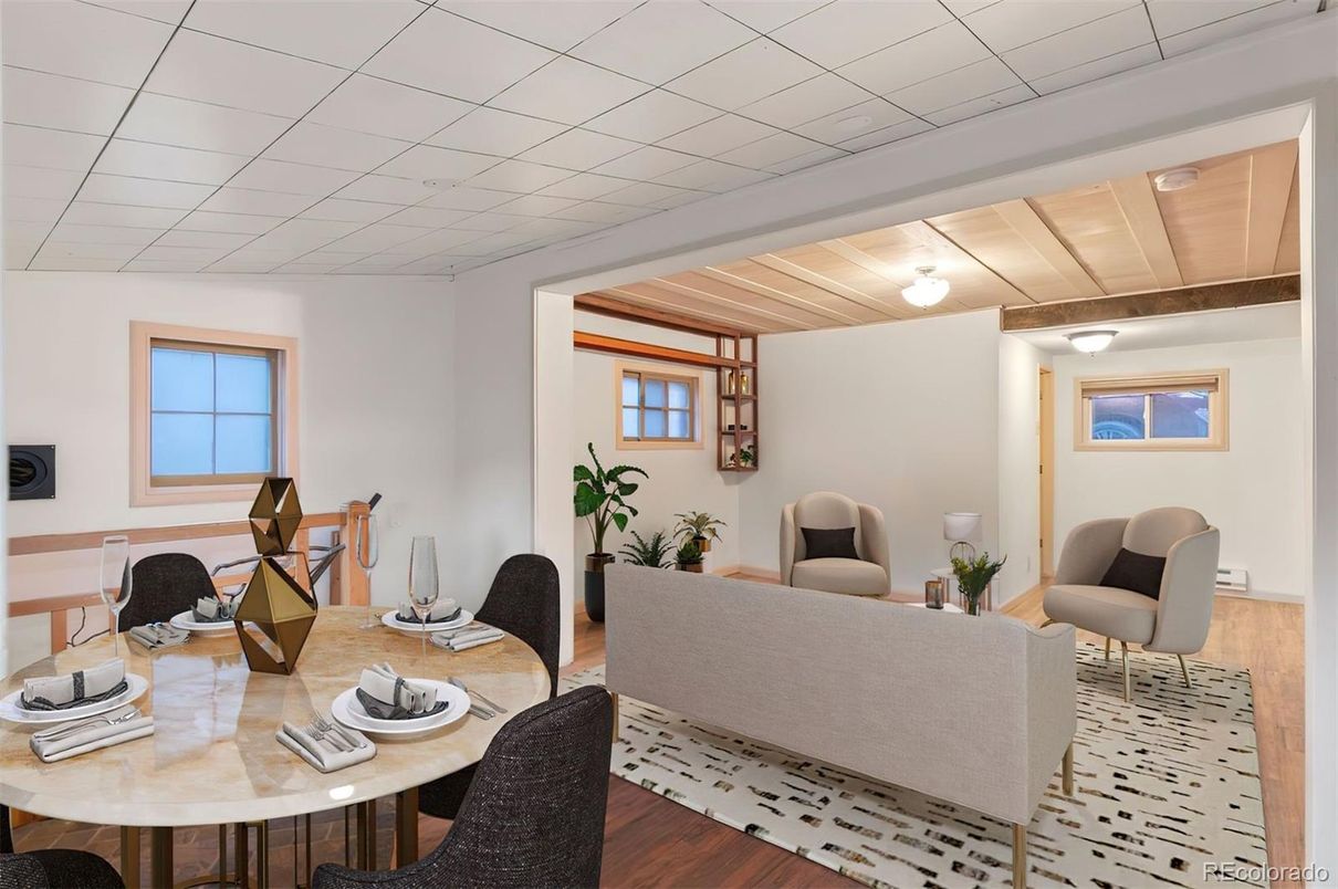 Dining room, Interior, Living room, Wooden Ceilings, Wood Texture Flooring
