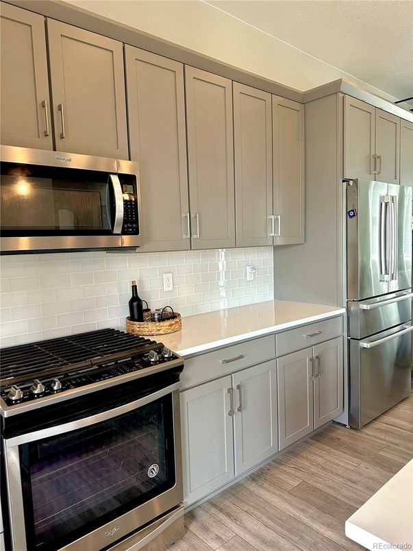 Interior, Kitchen, Stainless Steel Appliances, Wood Texture Flooring