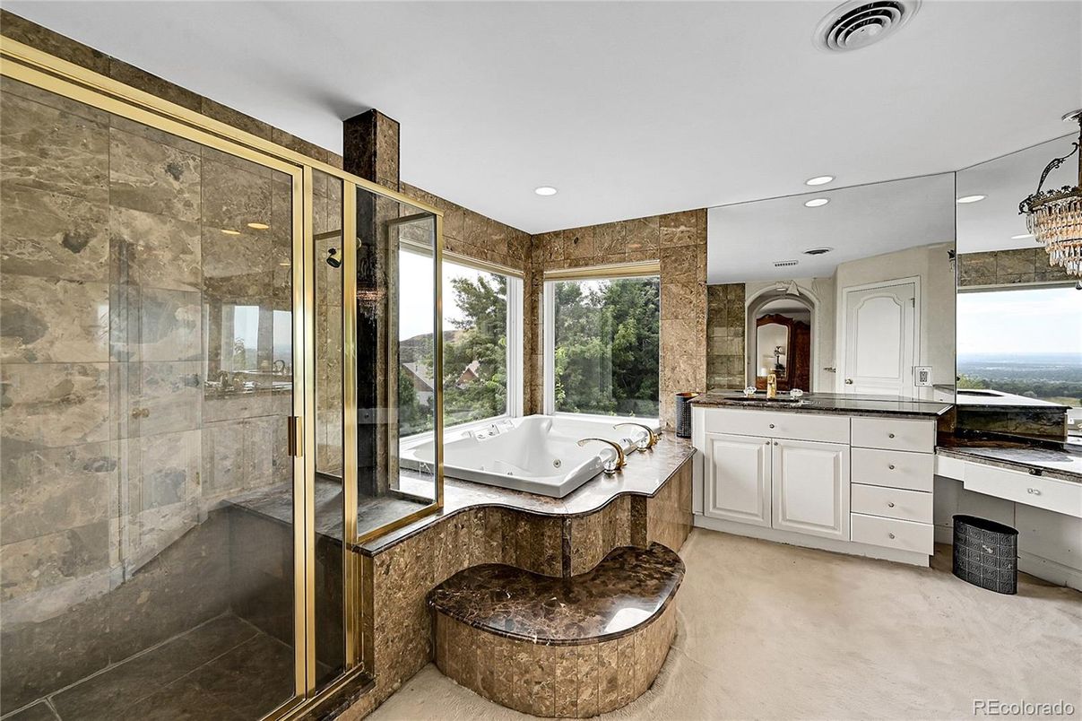 Bathroom, Glass Shower, Interior, Recessed Lighting, Water