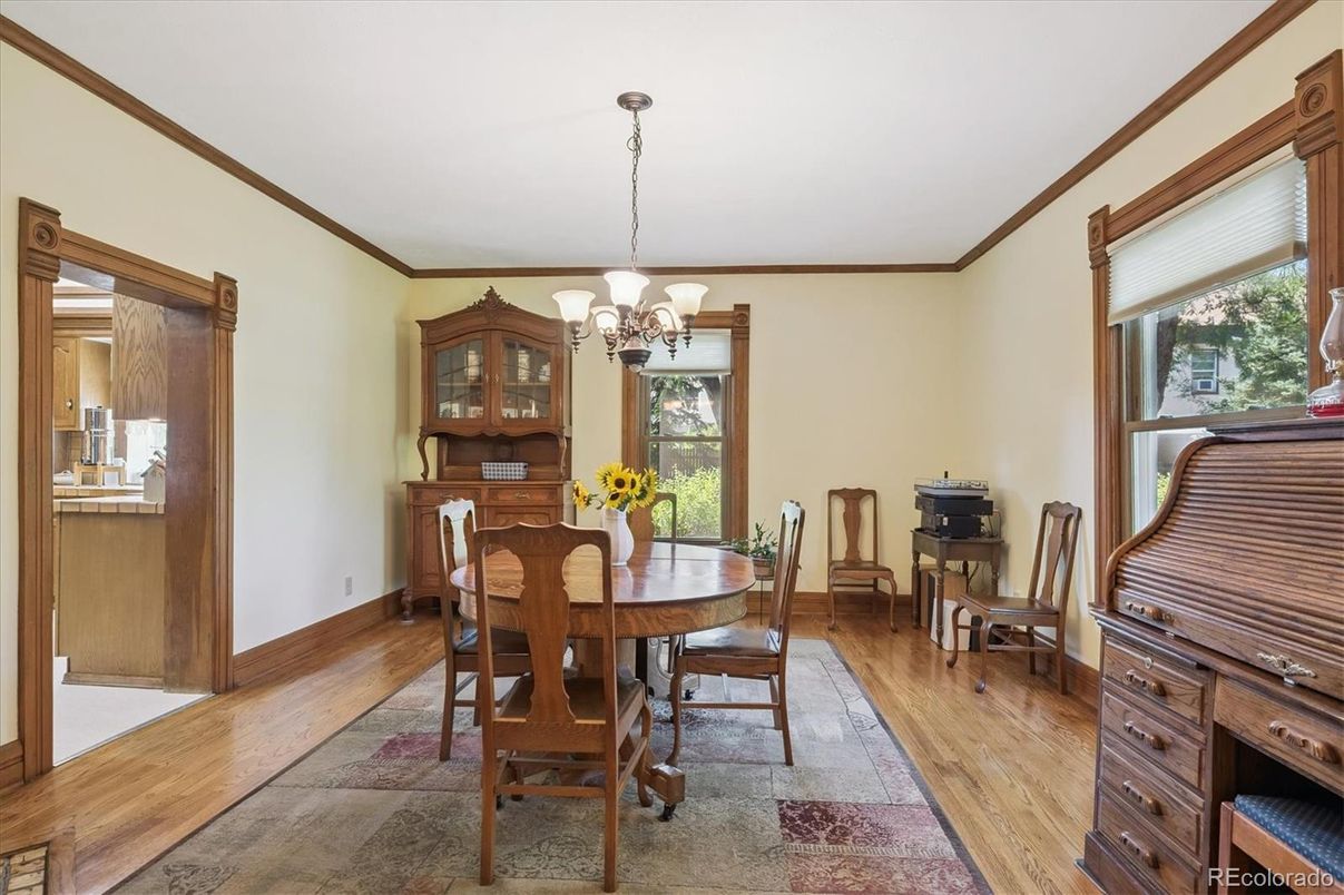 Chandelier, Dining room, Interior, Wood Texture Flooring