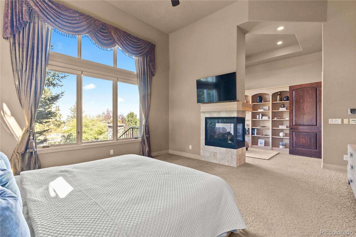 Bedroom, Fireplace, Interior, Recessed Lighting