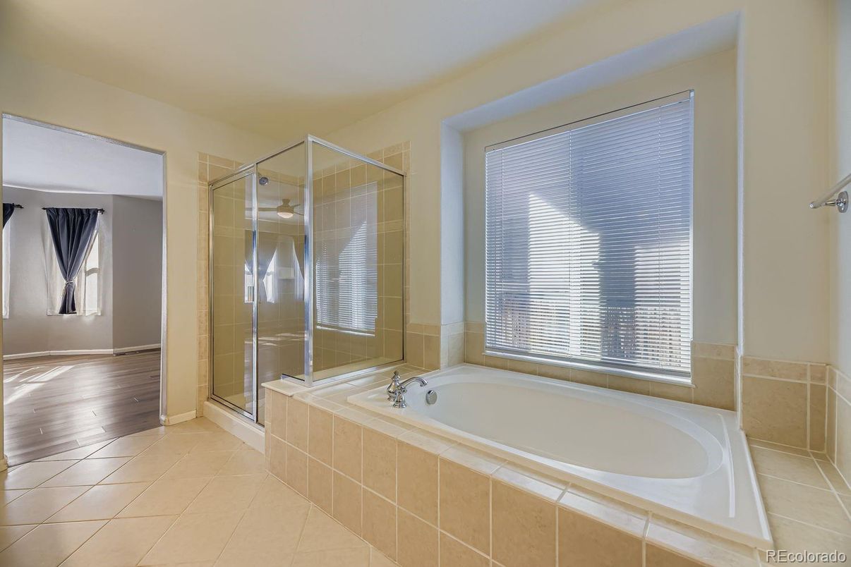 Bathroom, Glass Shower, Interior, Wood Texture Flooring