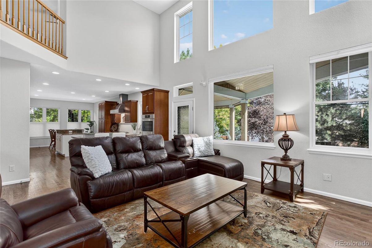 Interior, Kitchen, Living room, Recessed Lighting, Stainless Steel Appliances, Wood Texture Flooring