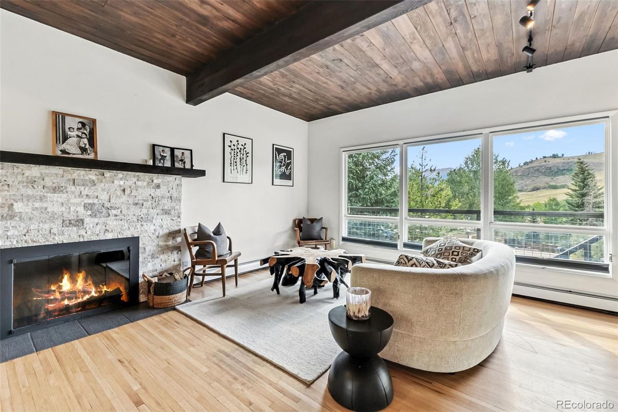 Fireplace, Interior, Living room, Wooden Beams, Wooden Ceilings, Wood Texture Flooring