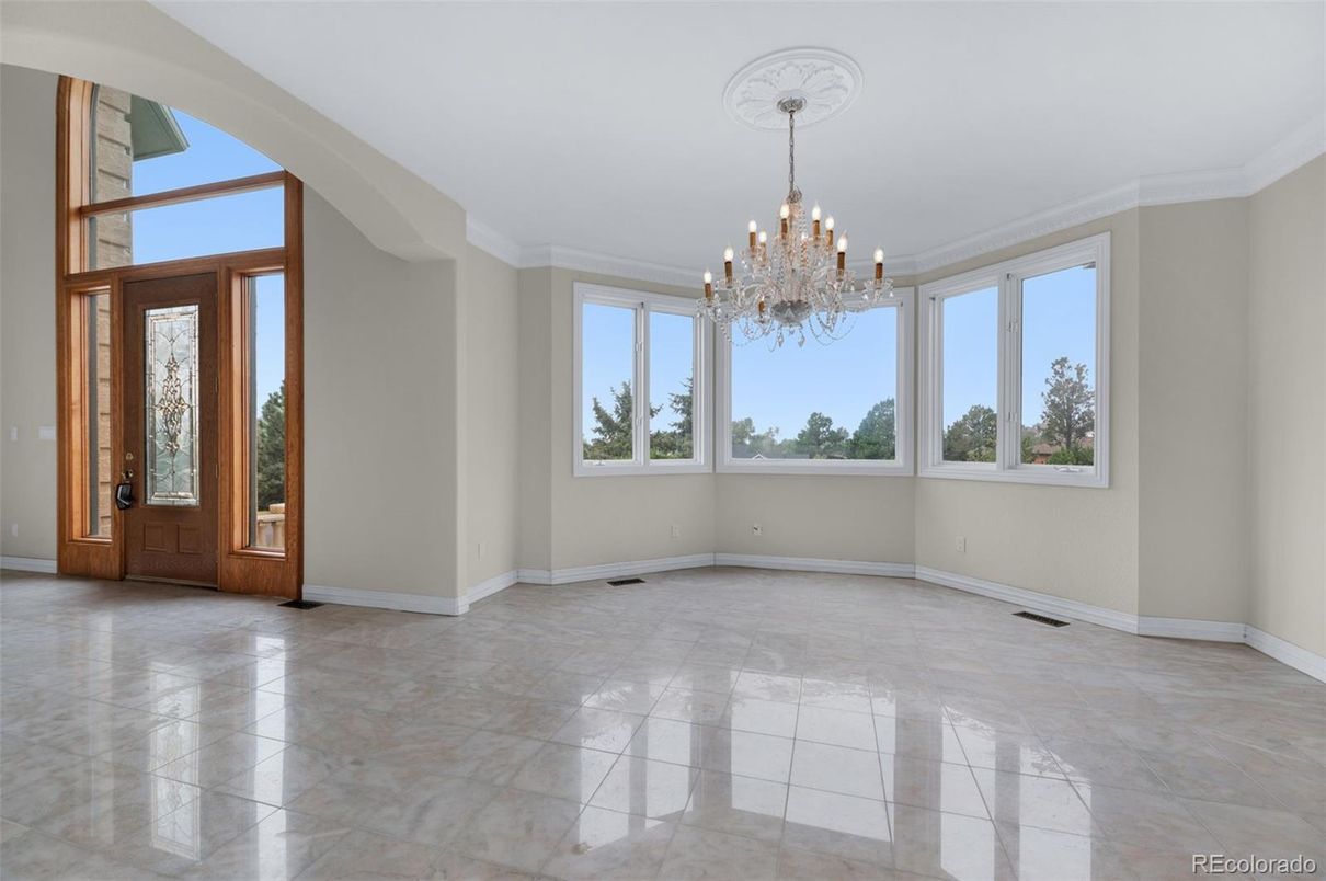 Chandelier, Empty room, Interior