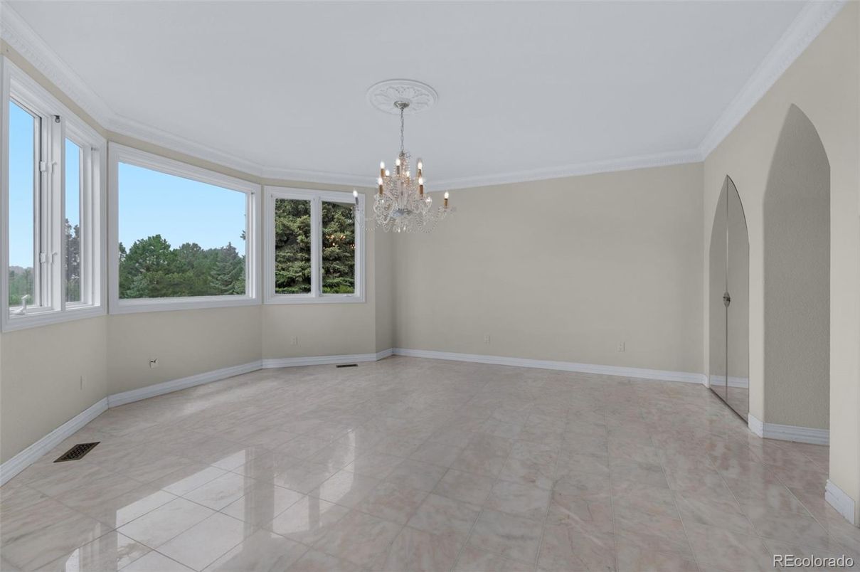 Chandelier, Empty room, Interior