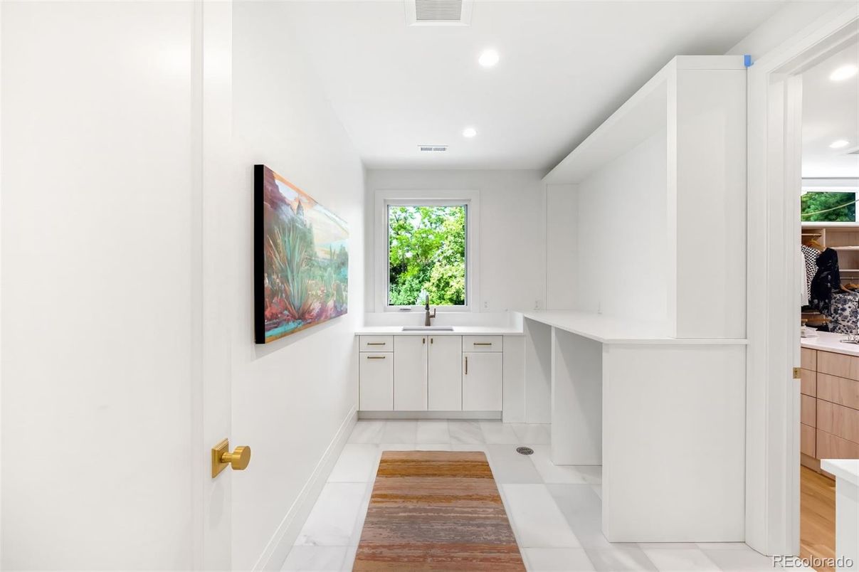 Interior, Marble, Recessed Lighting, Wood Texture Flooring