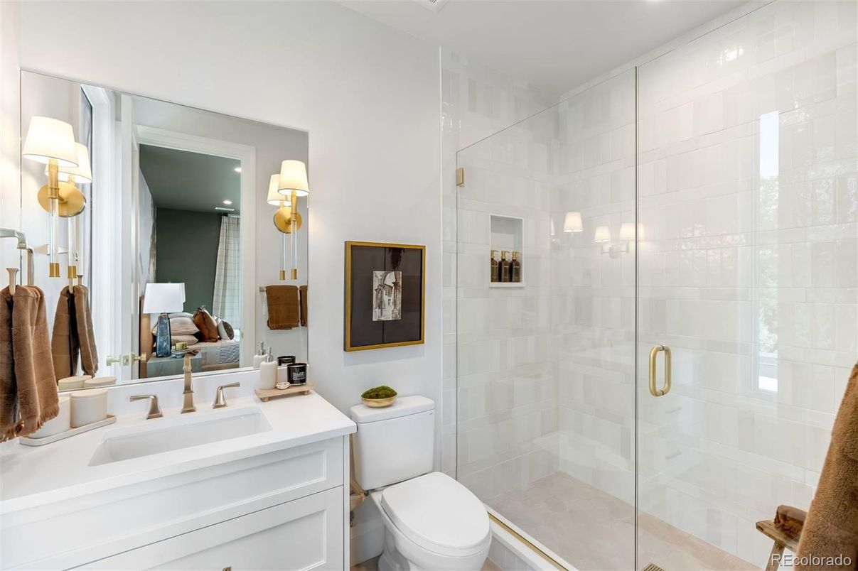 Bathroom, Bedroom, Glass Shower, Interior, Recessed Lighting