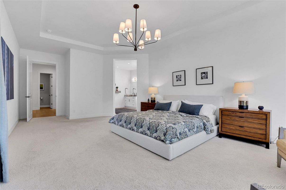 Bedroom, Chandelier, Interior