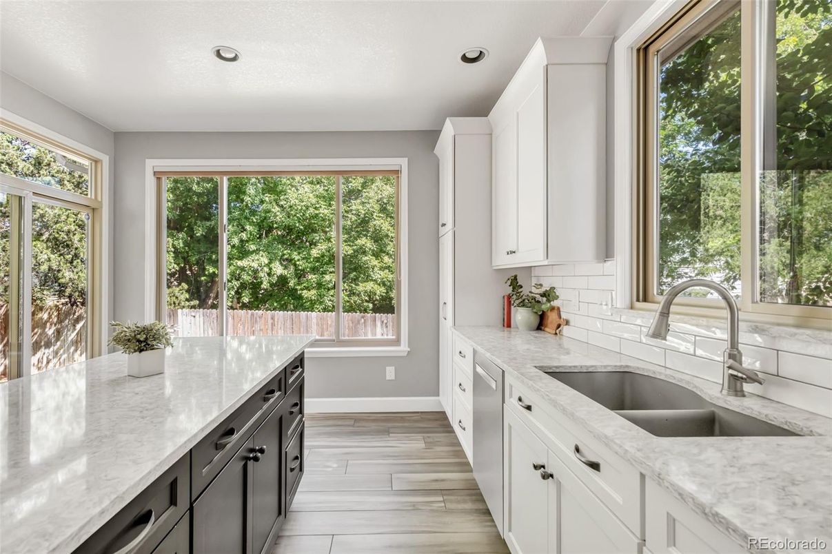 Interior, Kitchen, Recessed Lighting, Wood Texture Flooring