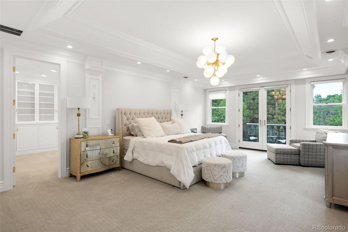 Bedroom, Chandelier, Interior, Recessed Lighting