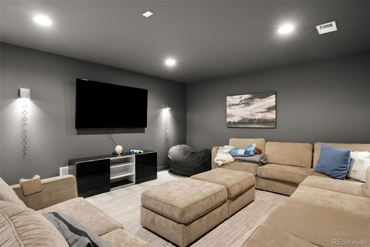 Interior, Living room, Recessed Lighting