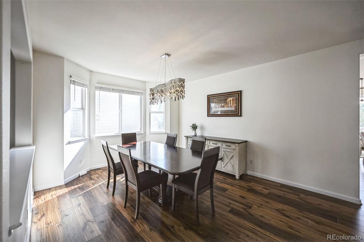 Chandelier, Dining room, Interior, Wood Texture Flooring