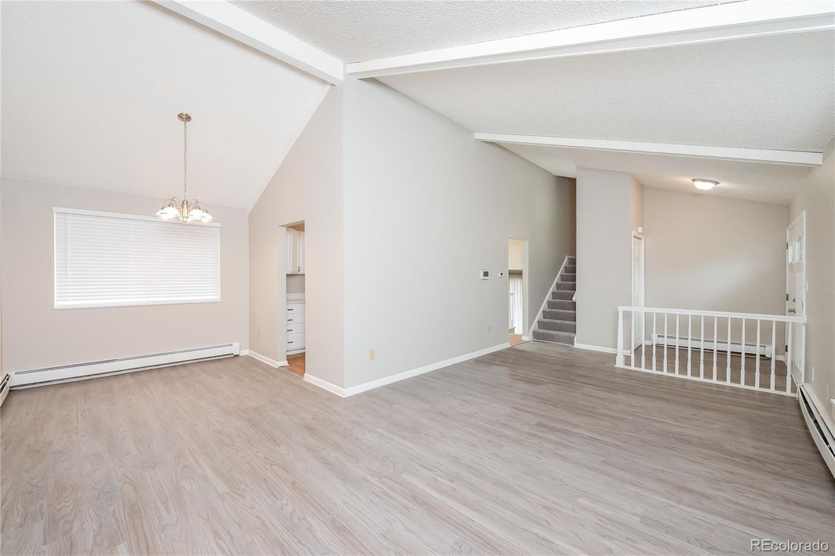 Chandelier, Empty room, Interior, Wood Texture Flooring