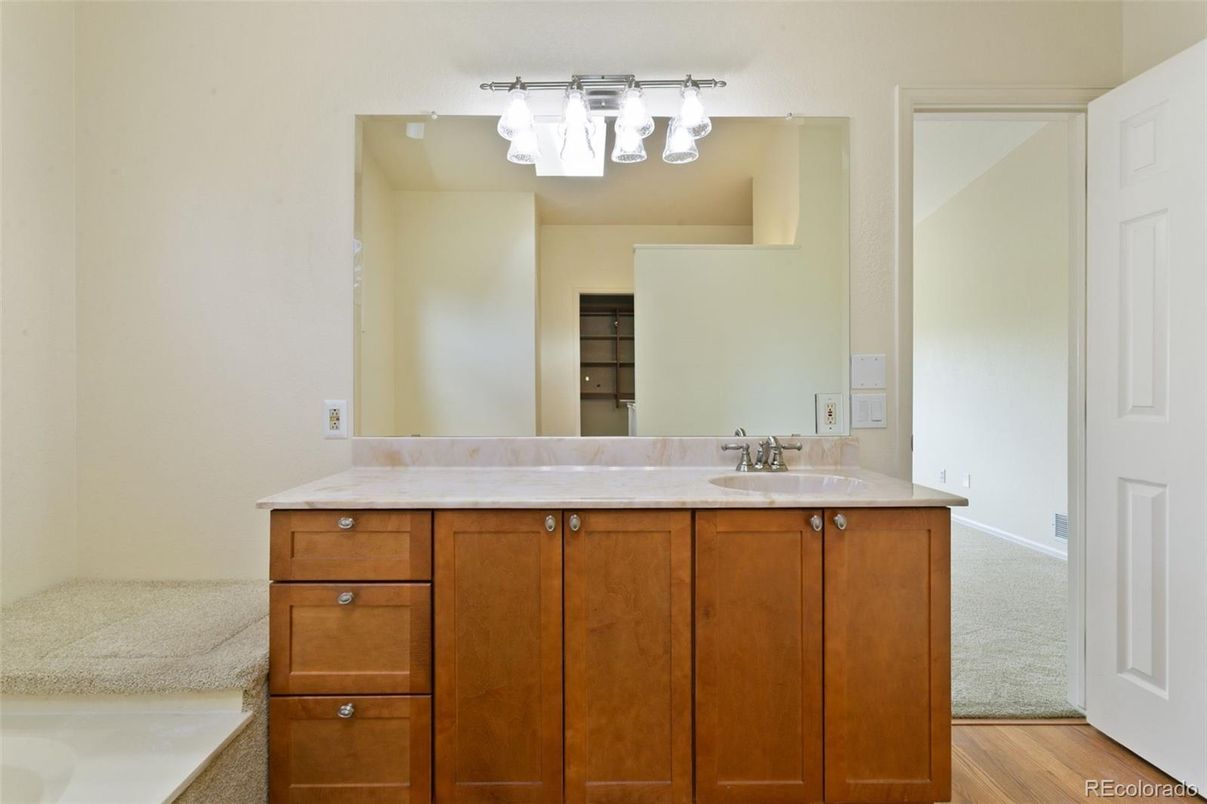 Bathroom, Dual Sink Vanities, Interior, Wood Texture Flooring