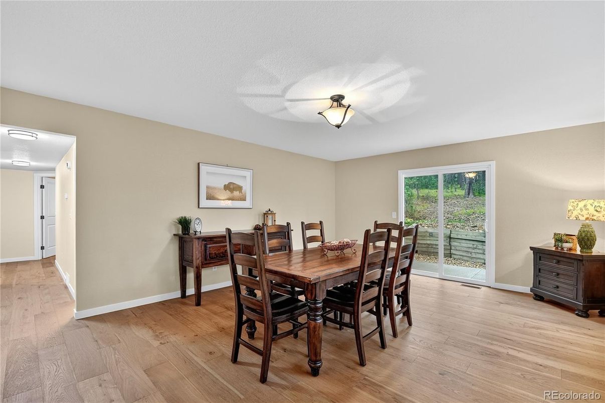 Dining room, Interior, Wood Texture Flooring