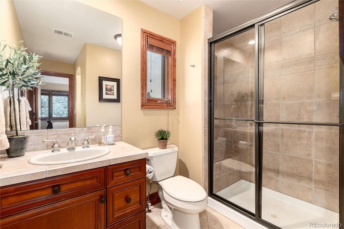 Bathroom, Glass Shower, Interior, Tile Countertops