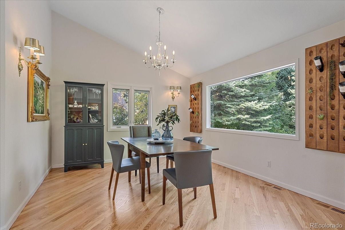 Chandelier, Dining room, Interior, Wood Texture Flooring