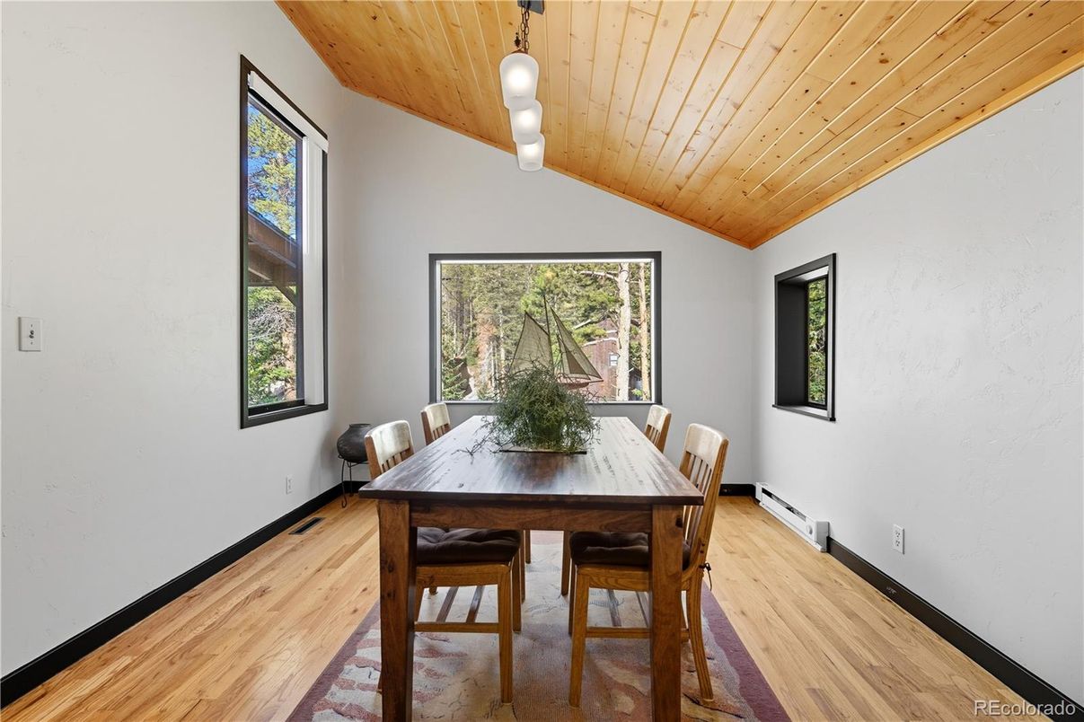 Dining room, Interior, Wooden Ceilings, Wood Texture Flooring