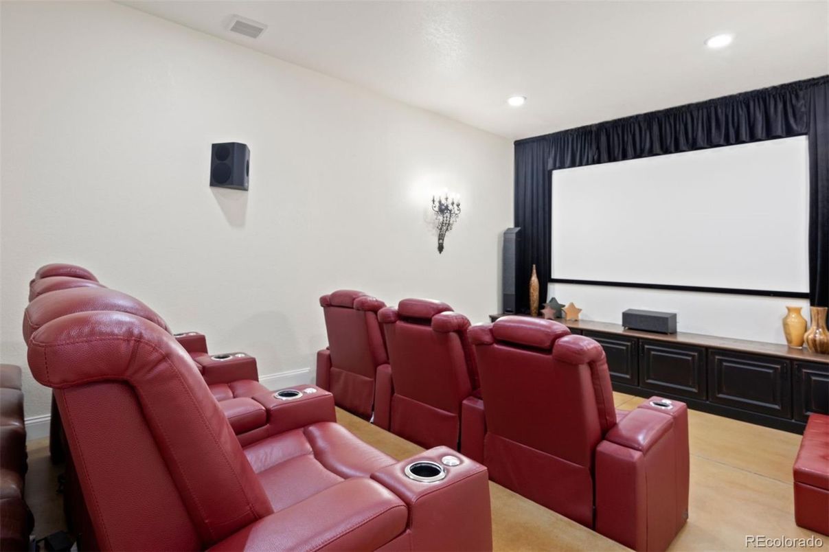 Home Theatre Room, Interior, Projection Screen, Recessed Lighting, Theatre Room