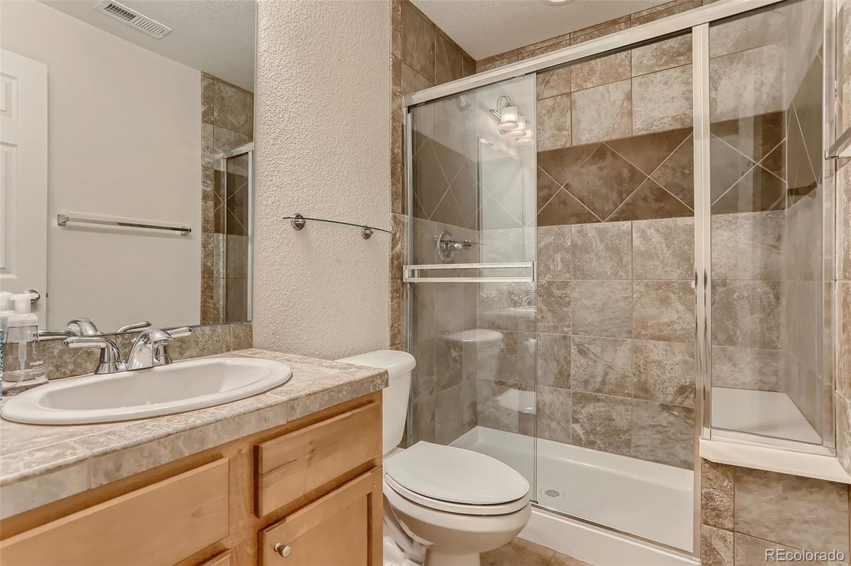 Bathroom, Glass Shower, Interior, Tile Countertops