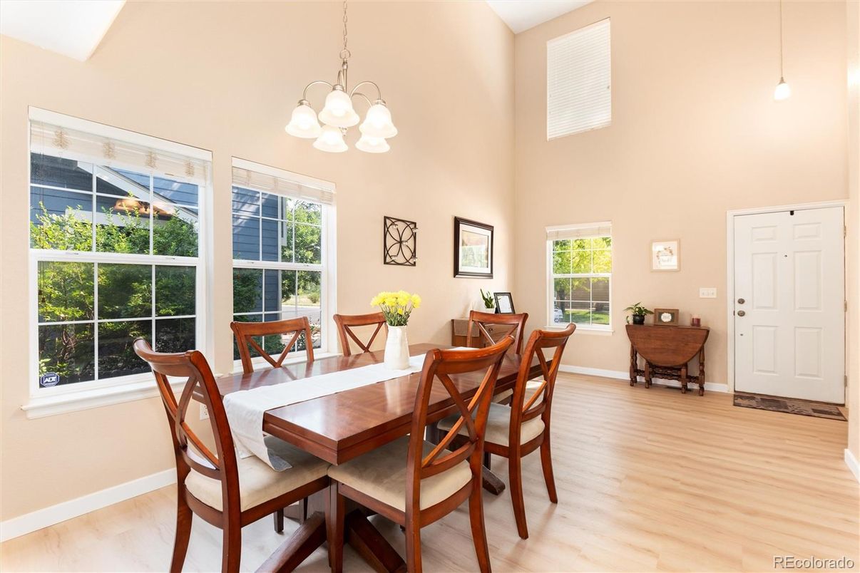 Chandelier, Dining room, Interior, Pendant Lights, Wood Texture Flooring