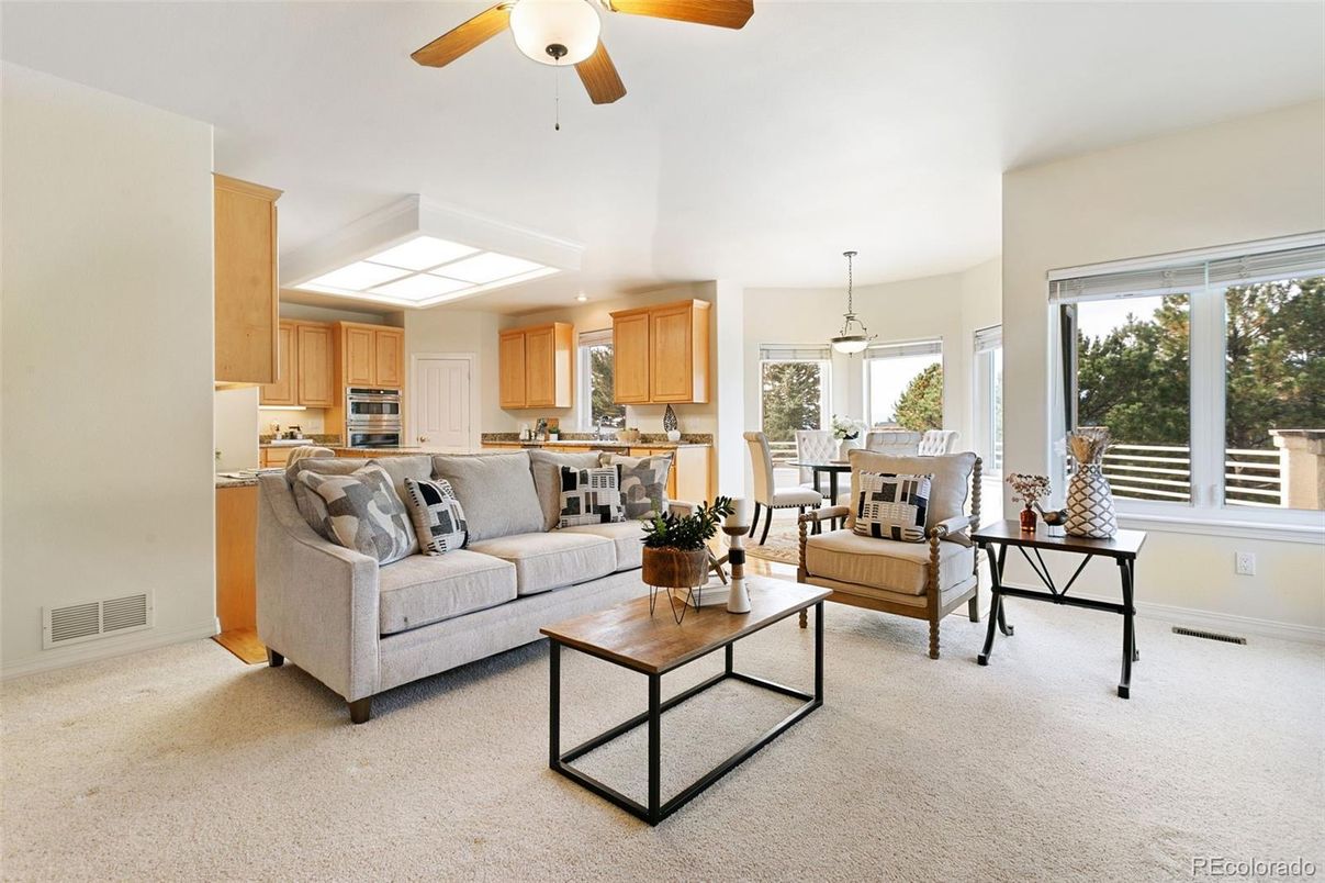 Dining room, Interior, Kitchen, Living room, Pendant Lights, Stainless Steel Appliances
