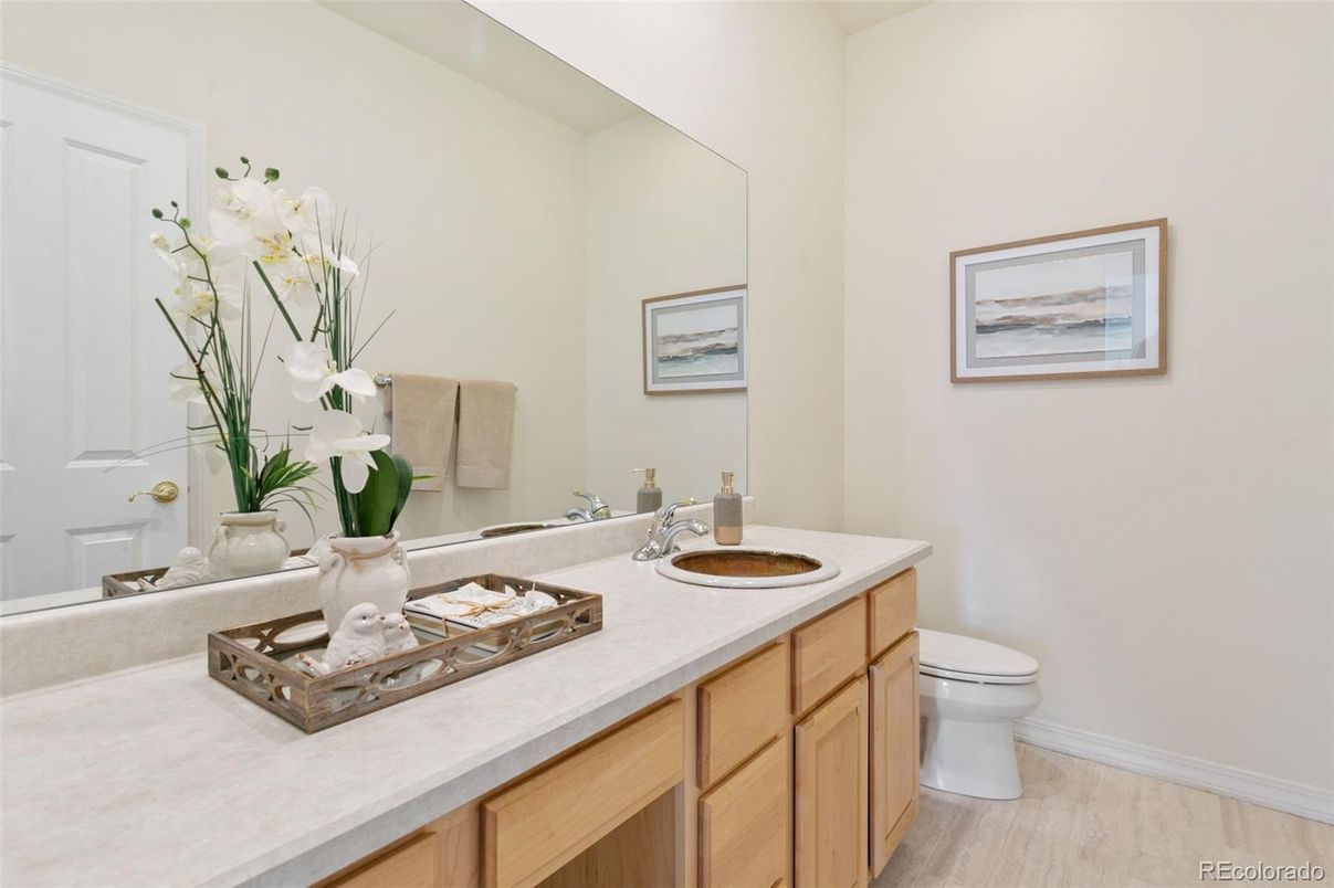 Bathroom, Dual Sink Vanities, Interior, Wood Texture Flooring