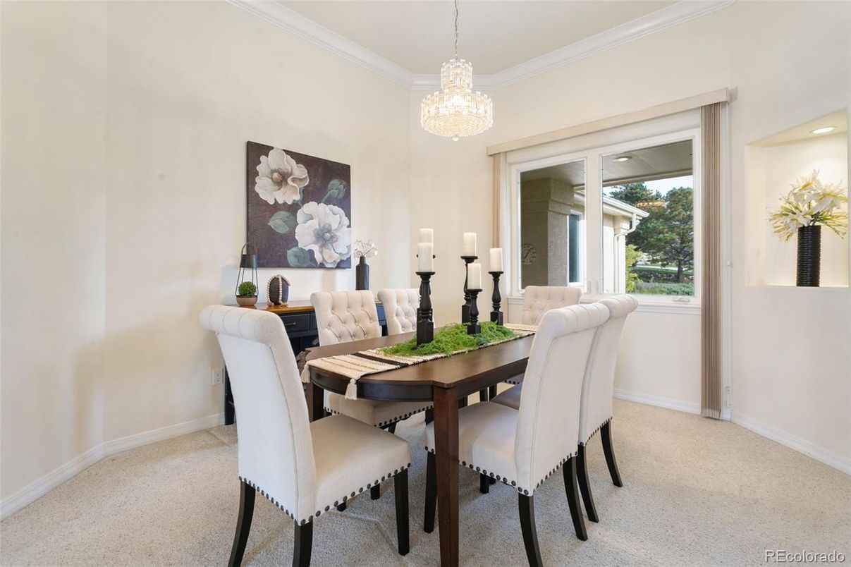 Chandelier, Dining room, Interior, Recessed Lighting