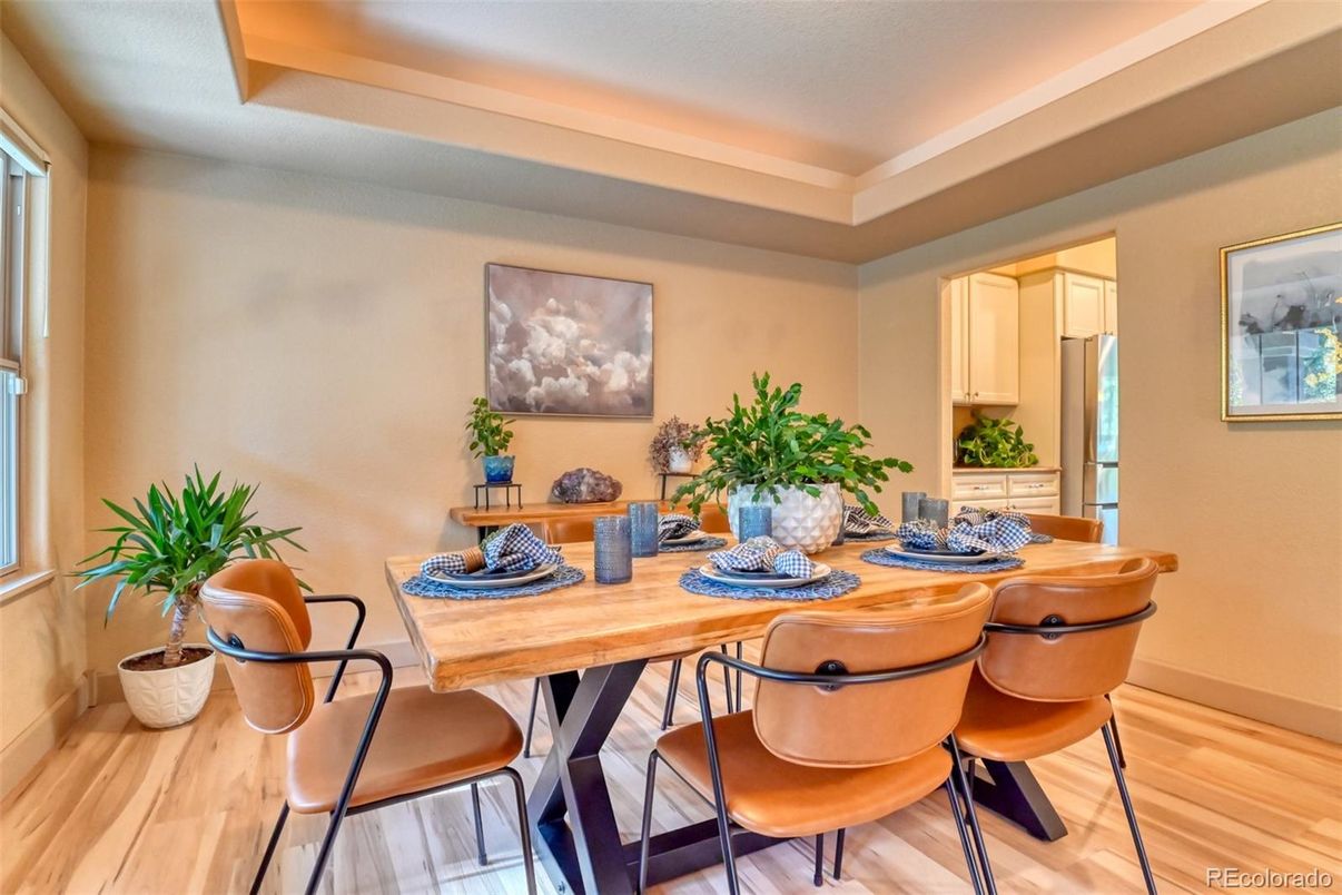 Dining room, Interior, Wood Texture Flooring
