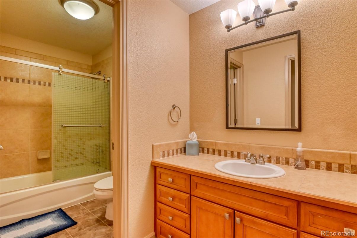 Bathroom, Glass Shower, Interior, Tile Countertops