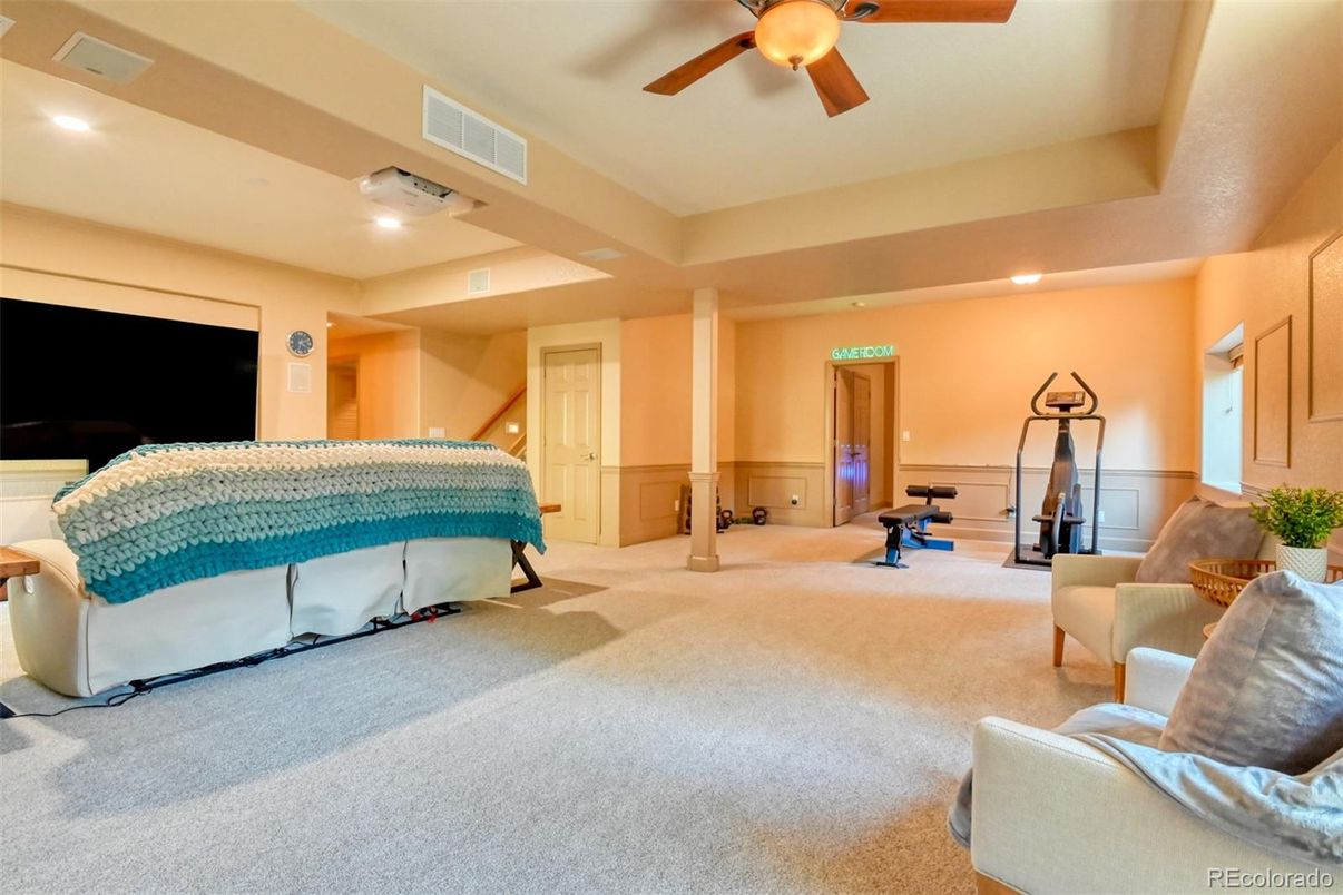 Bedroom, Fitness Equipment, Interior, Recessed Lighting