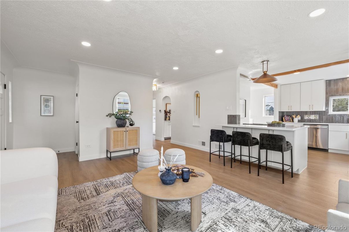 Interior, Kitchen, Recessed Lighting, Wood Texture Flooring