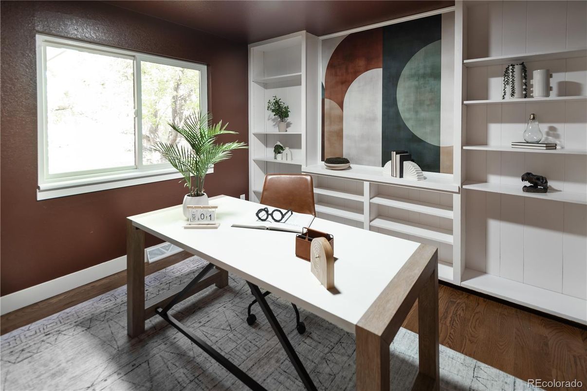 Home Office, Interior, Wood Texture Flooring