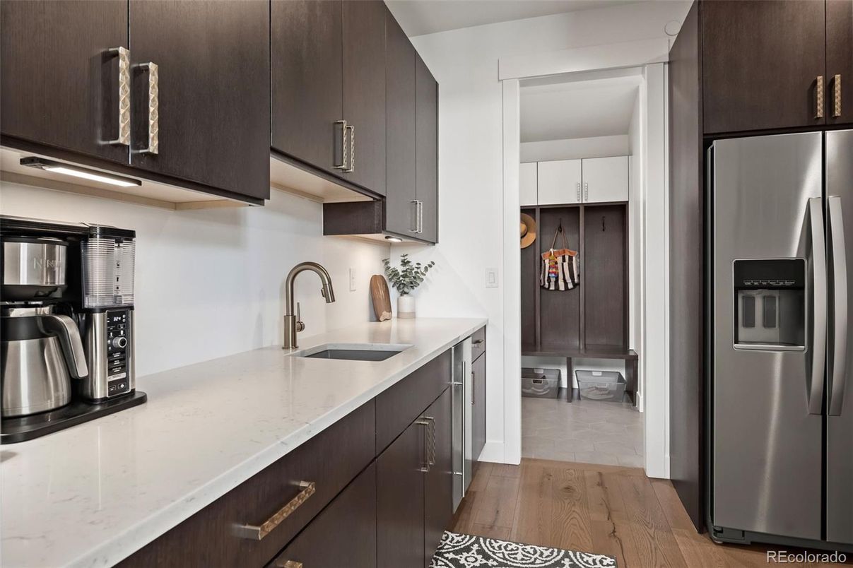 Interior, Kitchen, Stainless Steel Appliances, Wood Texture Flooring