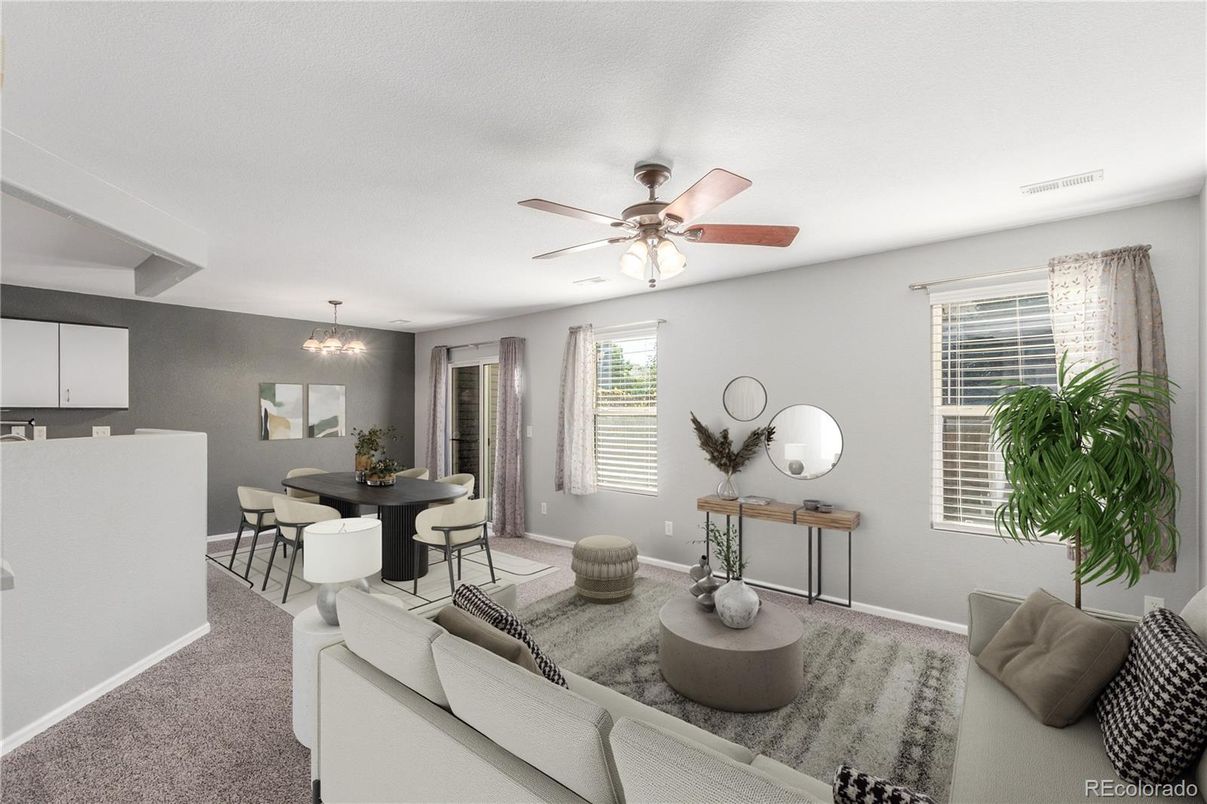 Dining room, Interior, Living room, Pendant Lights