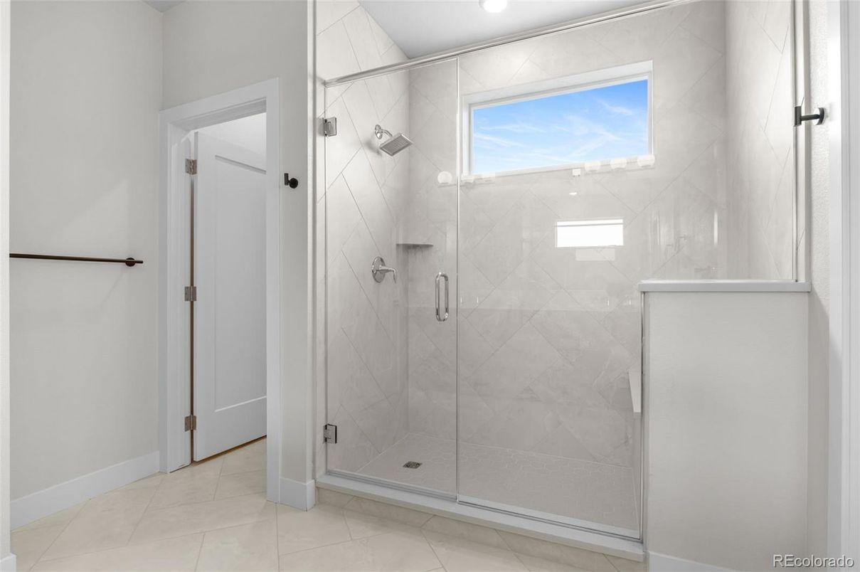 Bathroom, Glass Shower, Interior, Marble Walls, Recessed Lighting