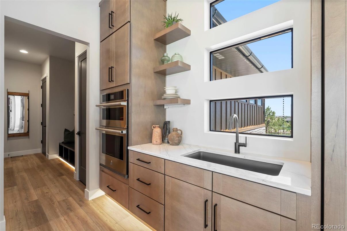 Interior, Kitchen, Recessed Lighting, Wood Texture Flooring