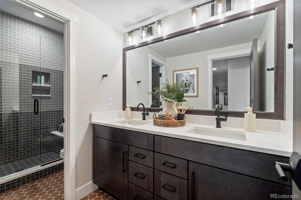 Bathroom, Dual Sink Vanities, Glass Shower, Interior
