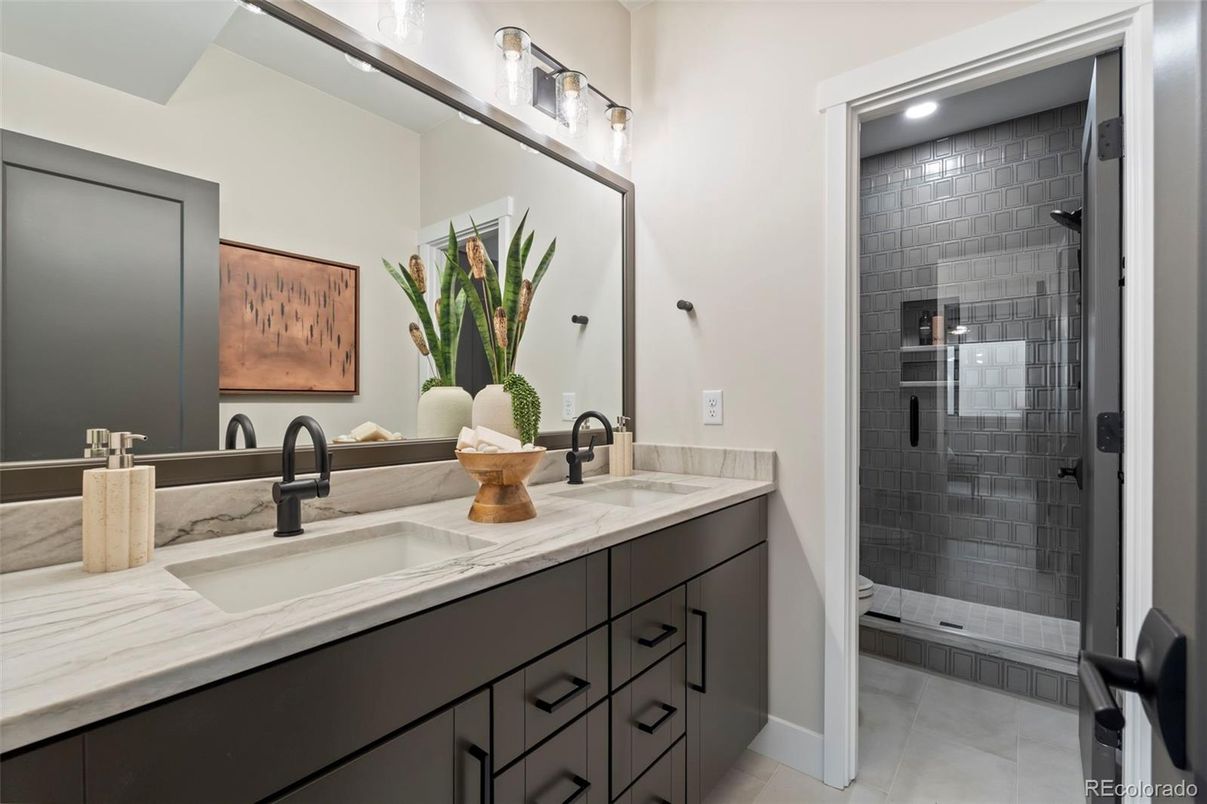 Bathroom, Dual Sink Vanities, Glass Shower, Interior