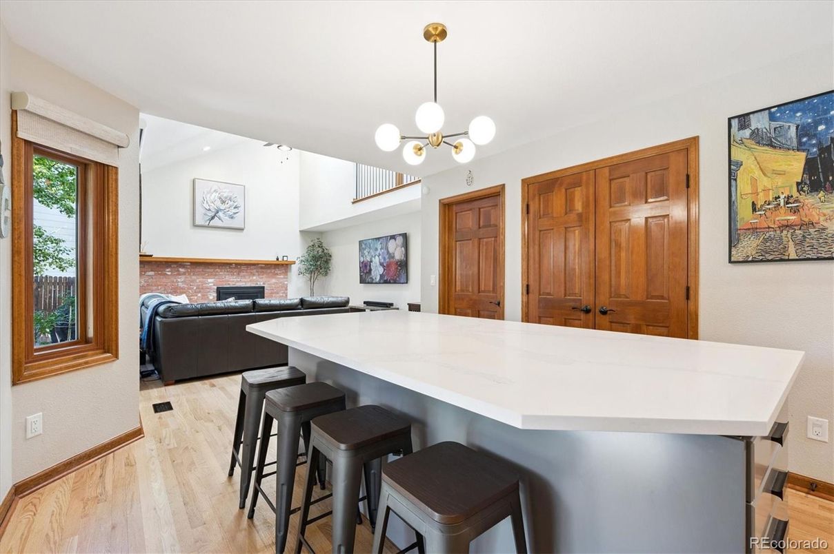 Interior, Living room, Pendant Lights, Wood Texture Flooring