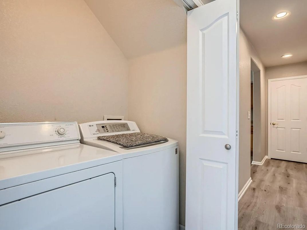 Interior, Recessed Lighting, Utility Closets, Washer, Wood Texture Flooring