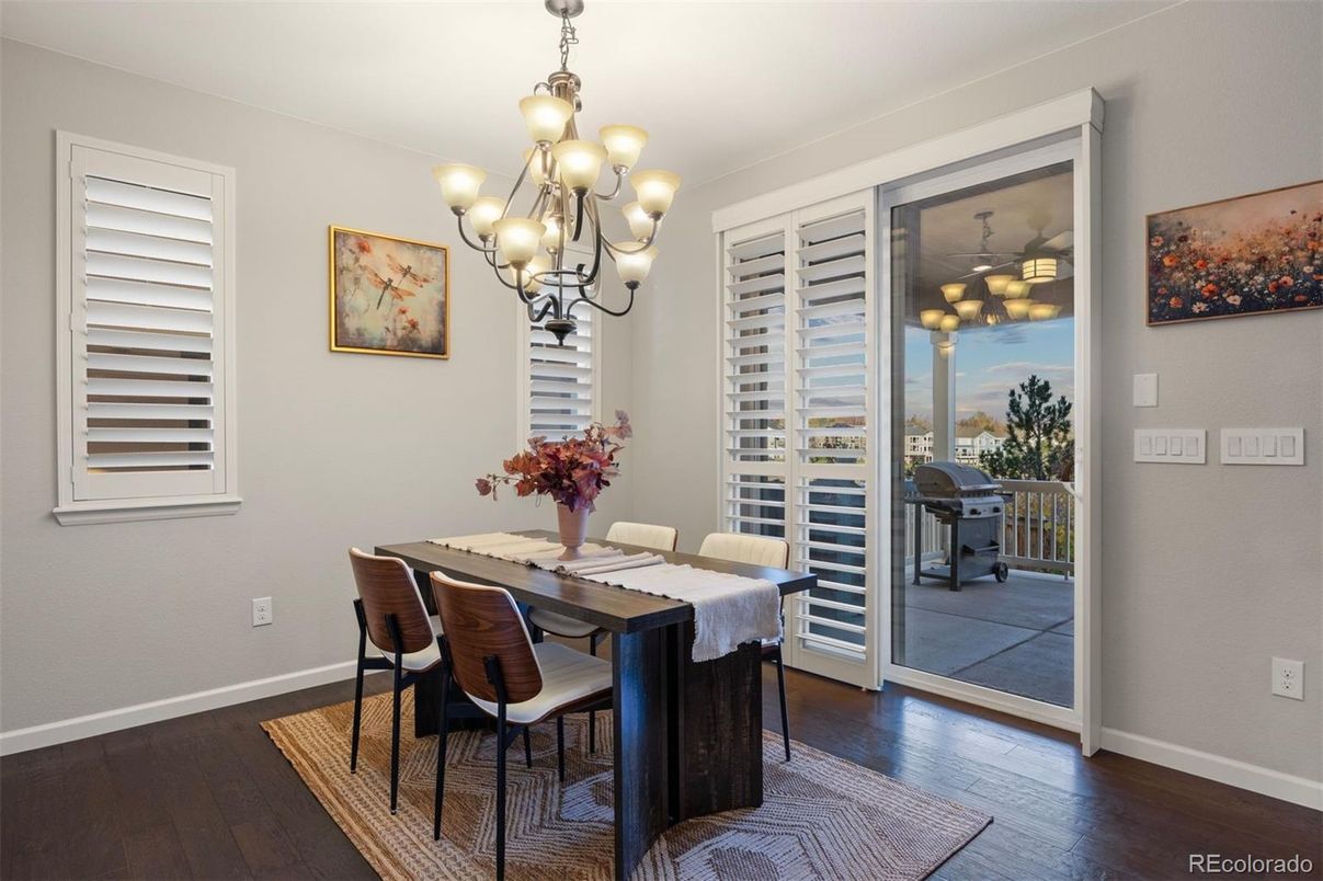 Chandelier, Dining room, Interior, Wood Texture Flooring