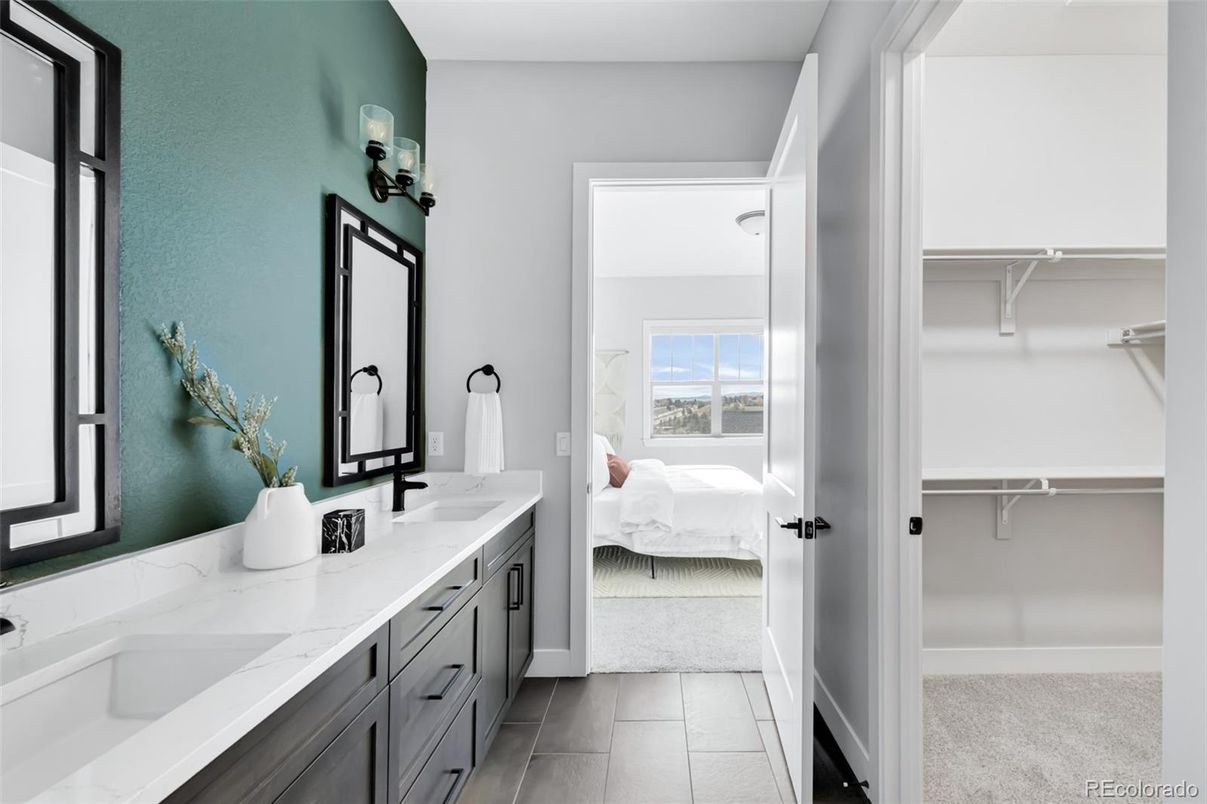 Bathroom, Bedroom, Dual Sink Vanities, Interior, Wood Texture Flooring