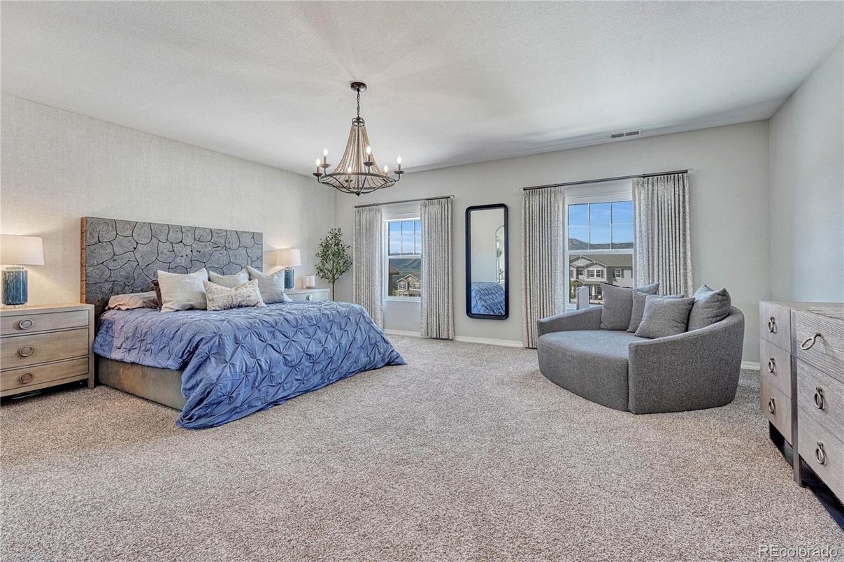 Bedroom, Chandelier, Interior