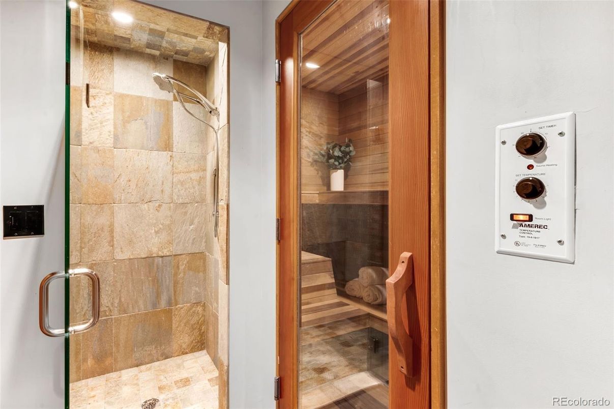 Bathroom, Glass Shower, Interior, Recessed Lighting, Sauna Room