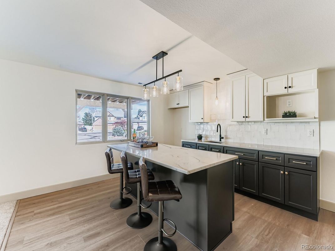 Interior, Kitchen, Pendant Lights, Wood Texture Flooring