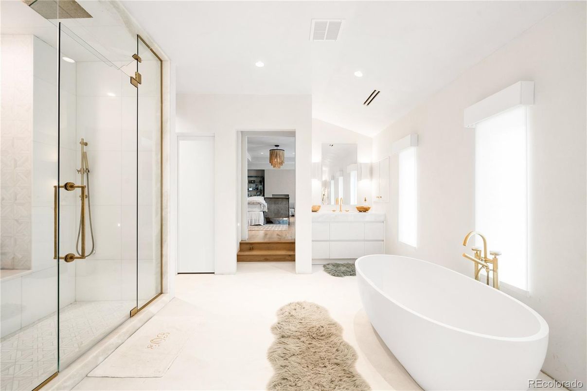 Bathroom, Bedroom, Free Standing Baths, Glass Shower, Interior, Recessed Lighting