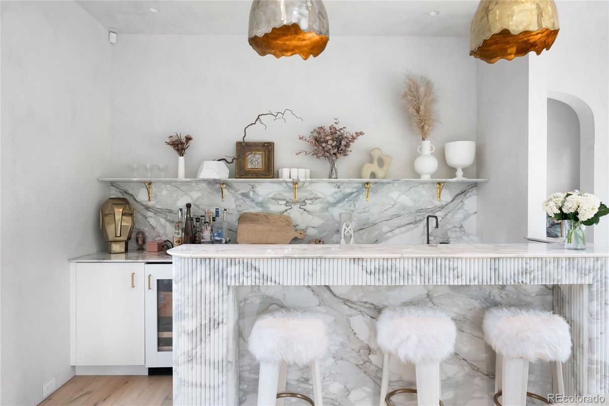 Interior, Marble Walls, Wood Texture Flooring