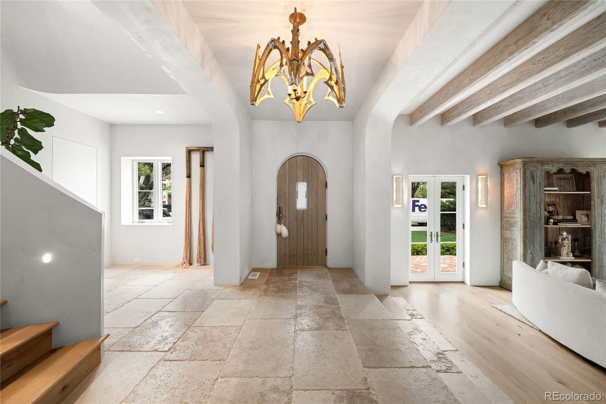 Chandelier, Interior, Wooden Beams, Wood Texture Flooring